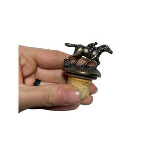 Blantons T Racing Horse & Jockey Figurine Bronze Bottle Cork Stopper Gift